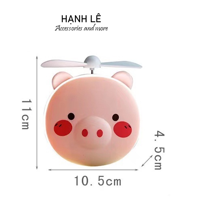 Gương mini cầm tay bỏ túi kèm đèn led và quạt cắm sạc USB tiện lợi 3 In 1 giúp bạn gái trang điểm tiện lợi hơn