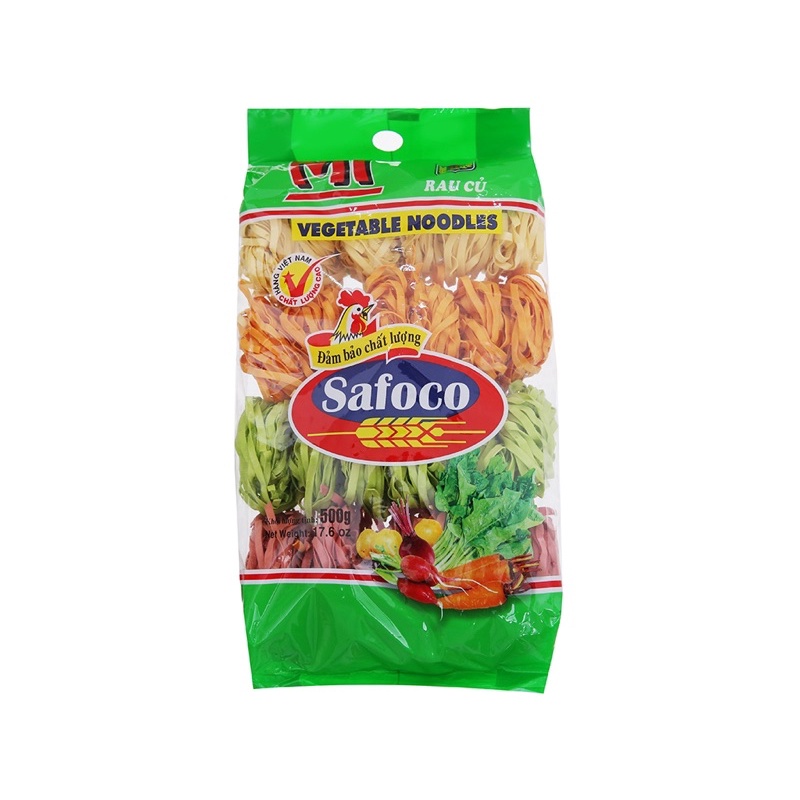 Mì Trứng Sợi Nhỏ / Mì Trứng Rau Củ Safoco ( 500gr / Bịch ) | BigBuy360 - bigbuy360.vn