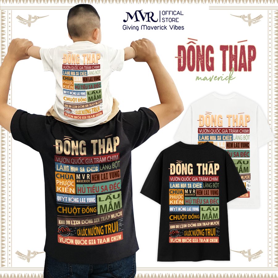 Áo thun Đồng Tháp - in 2 mặt Unisex phông rộng tay lỡ cotton ao cặp gia đình du lịch fact UNDER MVR BB4170