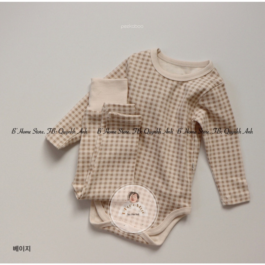 [ HÀNG ĐẶT TRƯỚC BST ChekChek Peekaboo Hàn Quốc Hoạ Tiết Kẻ Tone Màu Pastel Chất Cotton Cho Bé Xuân Hè 2022