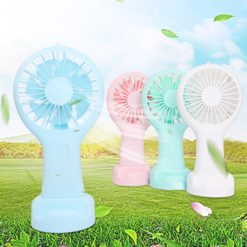 Quạt Mini Cầm Tay Thiết Kế Mới Sạc USB Siêu Yên Tĩnh Cho Học Sinh/Trẻ Em/ Làm Quà Tặng / Giá Đỡ Điện Thoại