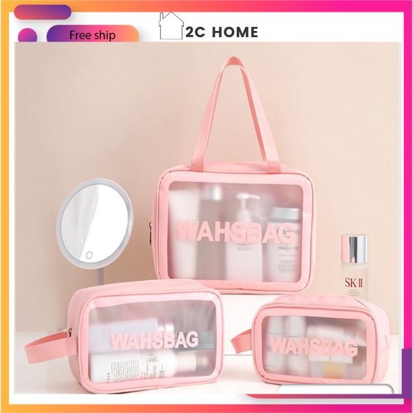 Set 3 túi đựng mỹ phẩm, Đồ trang điểm du lịch chống thấm nước Washbag Hàng đẹp – 2C Home