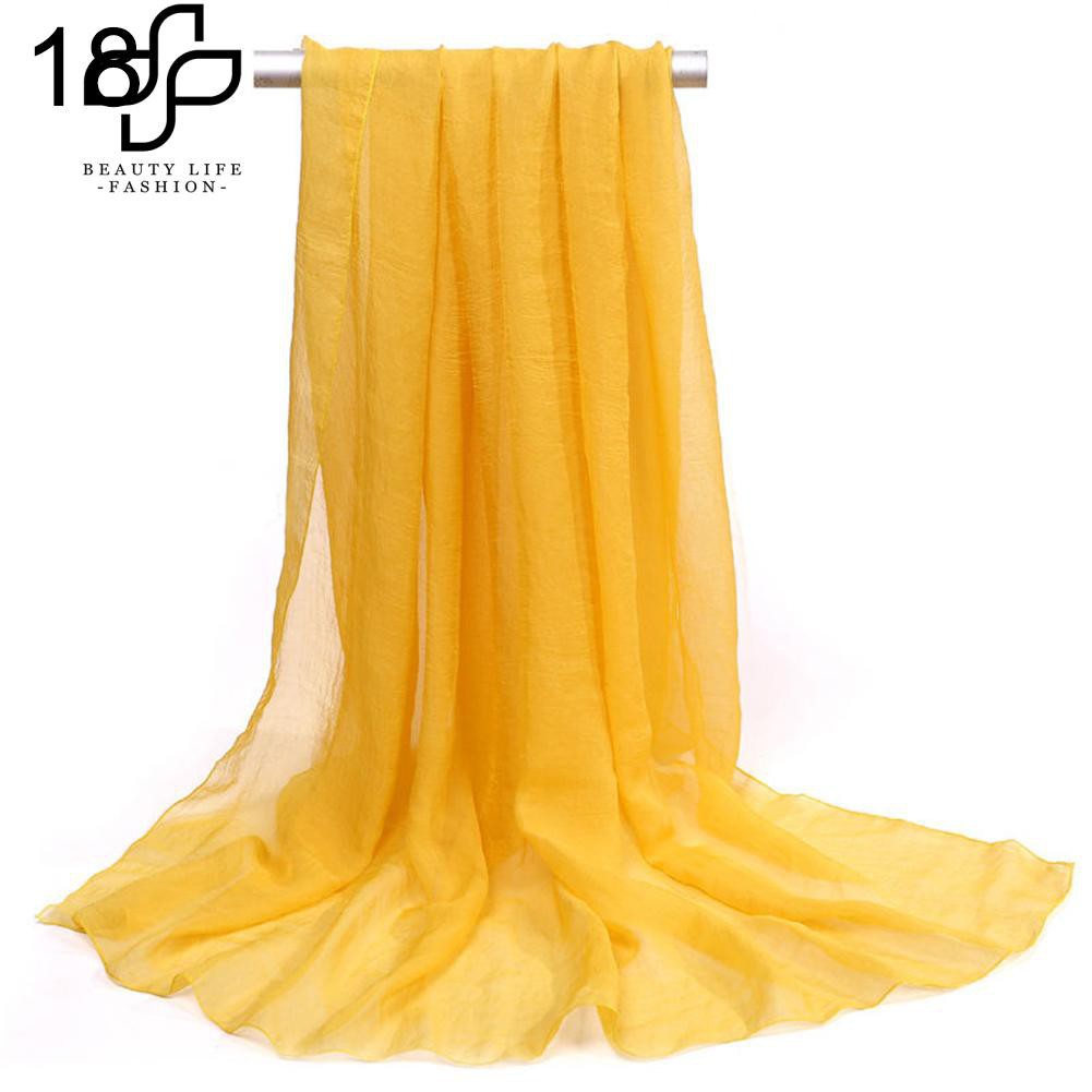 Khăn choàng vải chiffon màu trơn xinh xắn cho nữ