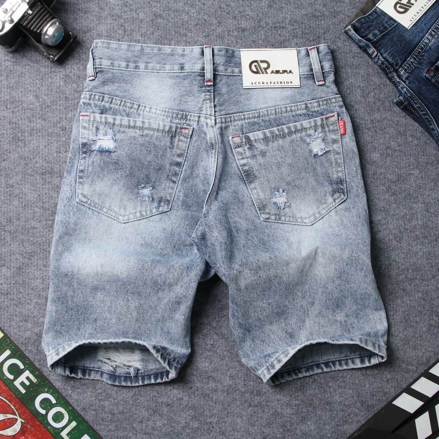 Quần short jean nam xám đậm rách đẹp TS416 Tronshop