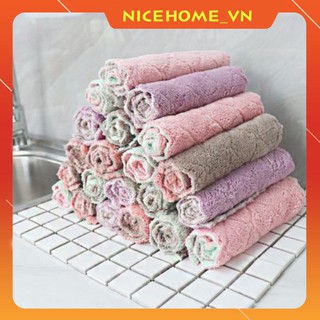 5 Khăn Lau Bếp Đa Năng 2 Mặt Siêu Thấm