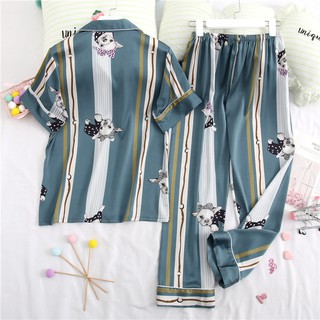 Pijama Lụa Cao Cấp Quần Dài Tay Ngắn Y80