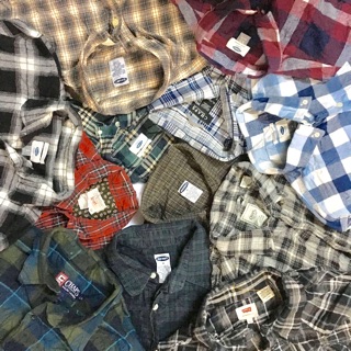 Set áo sơmi flannel và thun mỹ