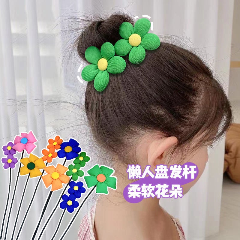 Dây Buộc Tóc Đính Nơ Hoa Dễ Thương Dành Cho Bé Gái