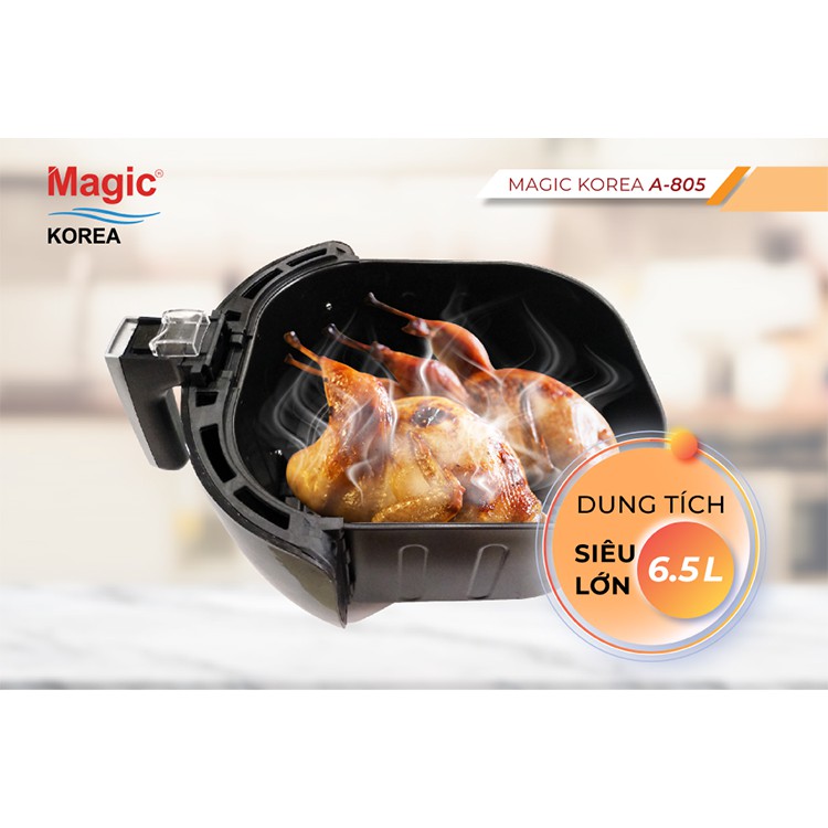 THANH LÝ NỒI CHIÊN NƯỚNG KHÔNG DẦU CẢM ỨNG MAGIC KOREA A-805 - Dung Tích Lớn 6.5L