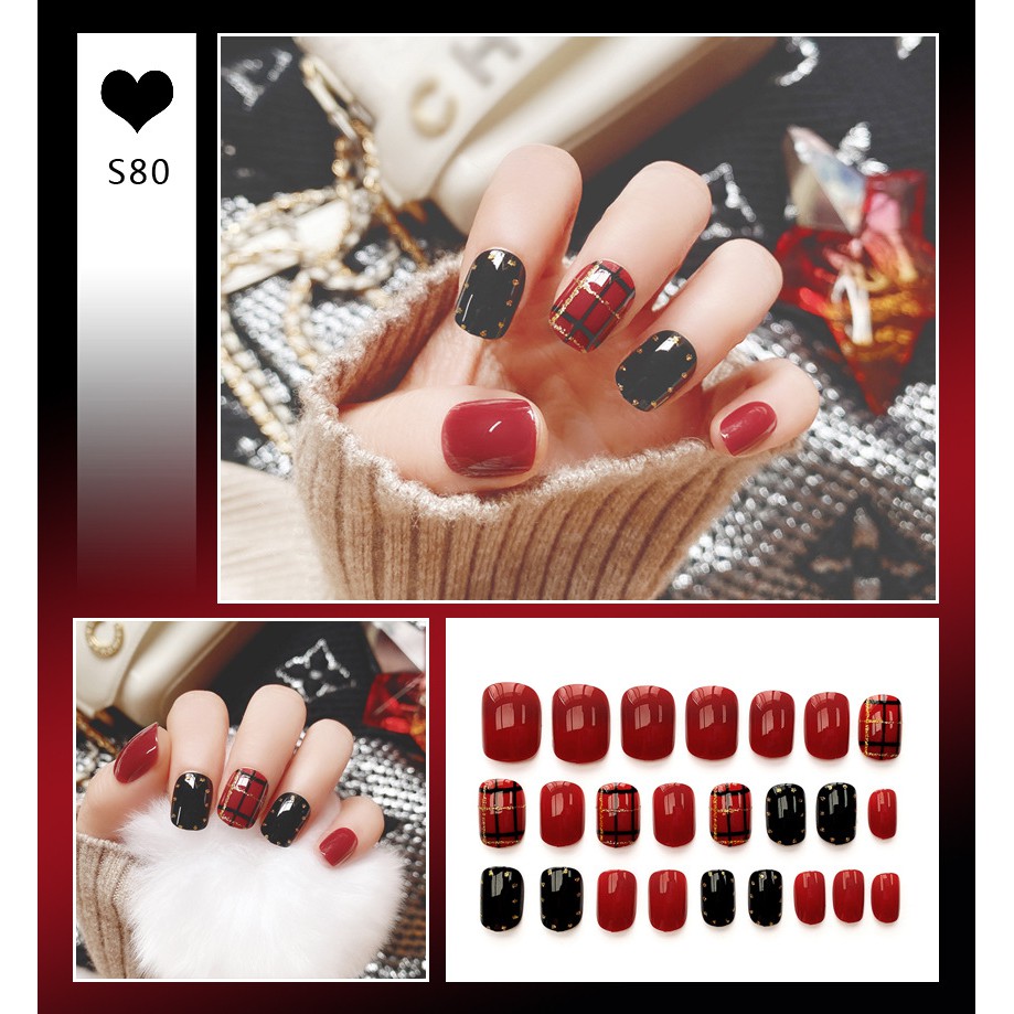 [H&Agrave;NG MỚI VỀ] M&oacute;ng Giả Nail Giả Nail Box 24 M&oacute;ng Độc Đ&aacute;o Thời Trang (Tặng K&egrave;m Keo D&aacute;n)