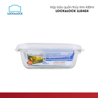 Hộp thủy tinh clear chữ nhật lock&lock llg424 430ml - hàng chính hãng