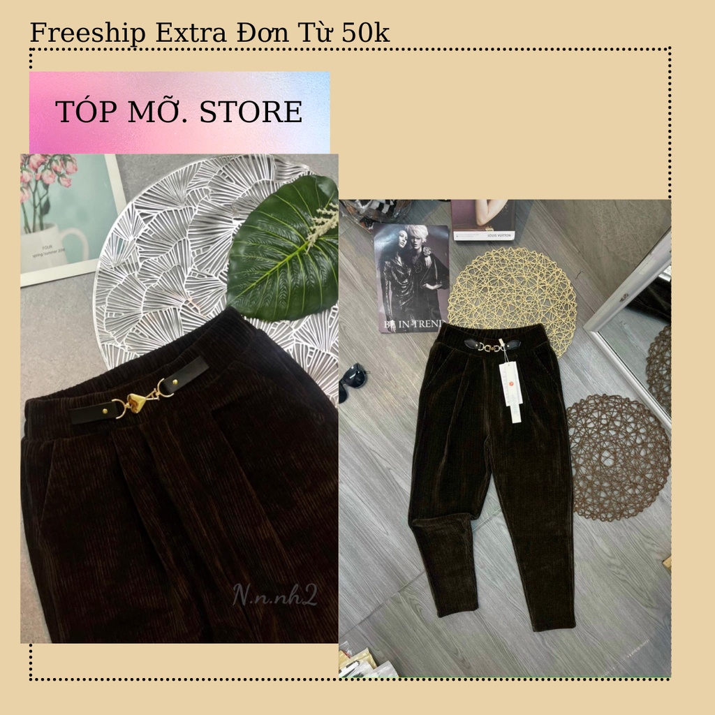 Quần Baggy Nhung Cạp Chữ , Quần Nhung Tăm Cạp Xích Siêu Tôn Dáng NT1542 | BigBuy360 - bigbuy360.vn