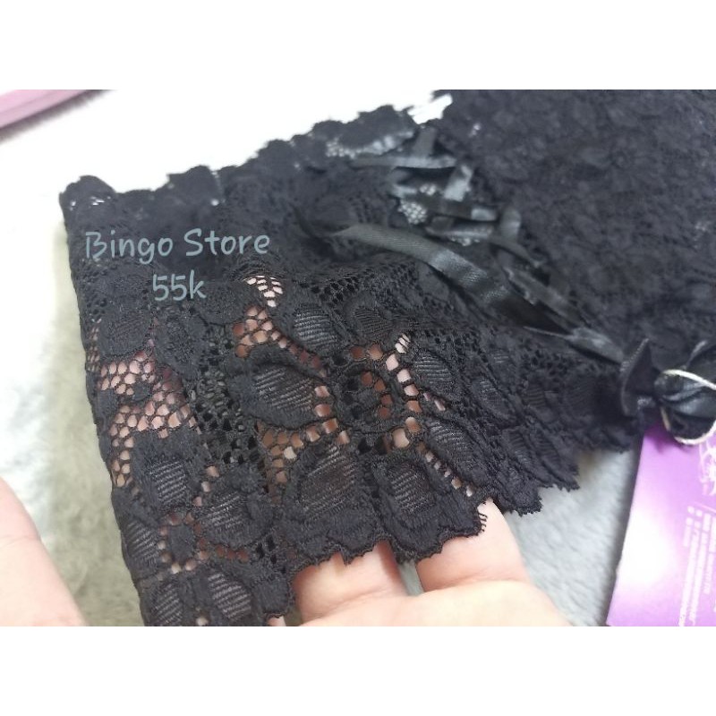 Áo ống ren hoa đen xuyện thấu đan dây gợi cảm. [BK004-3] | BigBuy360 - bigbuy360.vn