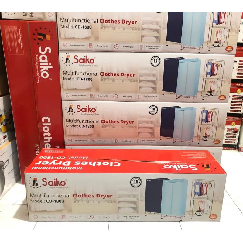 Tủ sấy quần áo đa năng saiko CD-1800 cỡ to công suất lớn 2100W