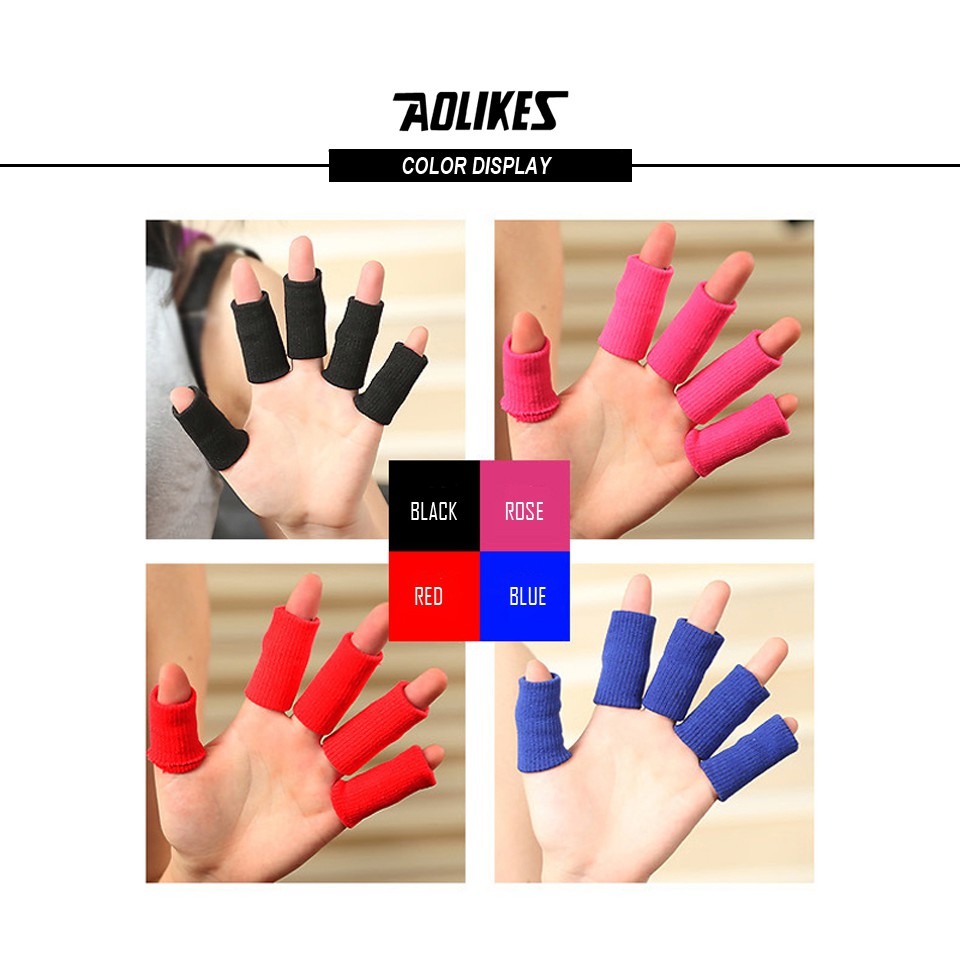 Bộ 10 băng bảo vệ ngón tay AOLIKES A-1589 khi chơi bóng rổ bóng chuyền sport finger protection sleeve