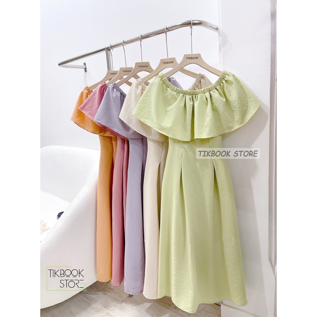 CÓ SẴN - Váy dài trễ vai mùa hè hot trend - Tikbook Store