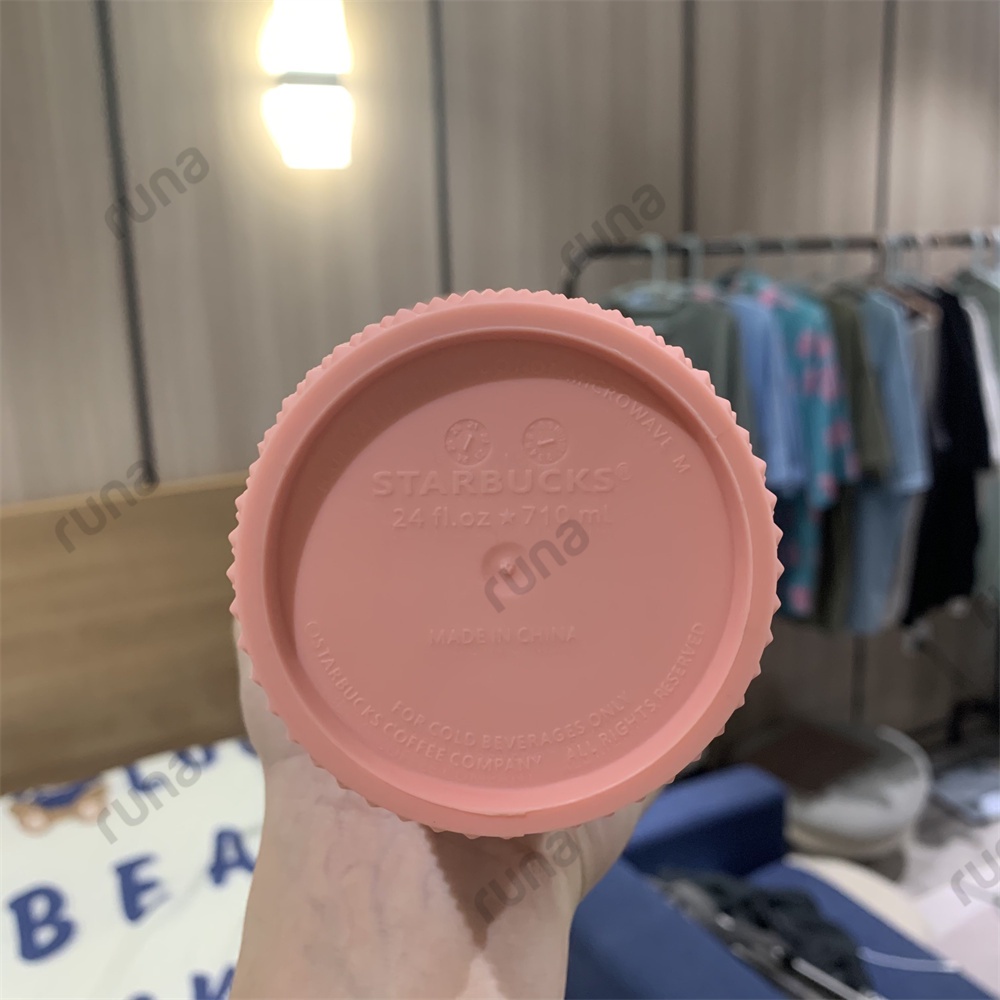 Ly nước Starbucks kèm ống hút 710ml/ 473ml màu hồng nhạt có thể tái sử dụng