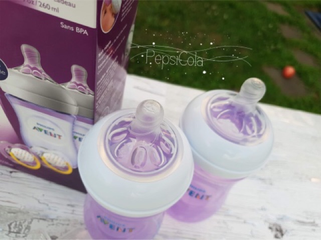 Bình sữa Philips Avent Natural 125ml ,250ml hồng xanh