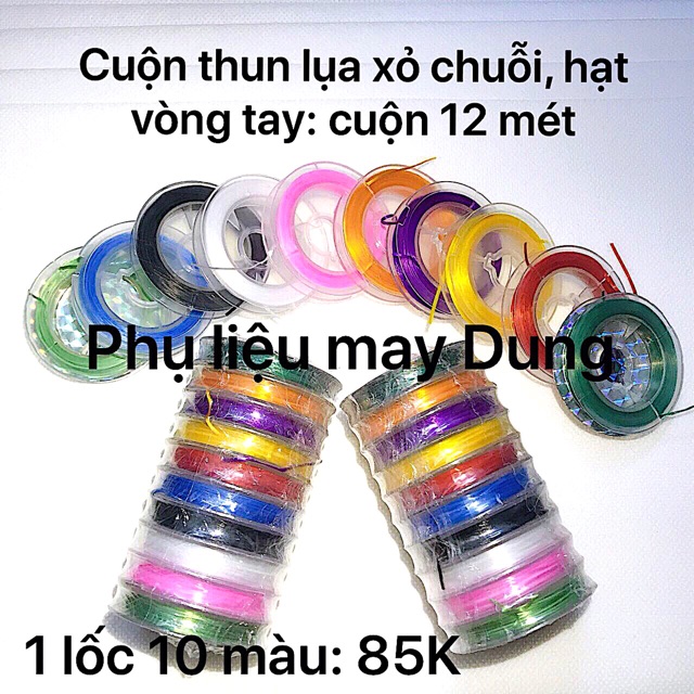 Dây thun tơ lụa xỏ chuỗi hạt đủ màu