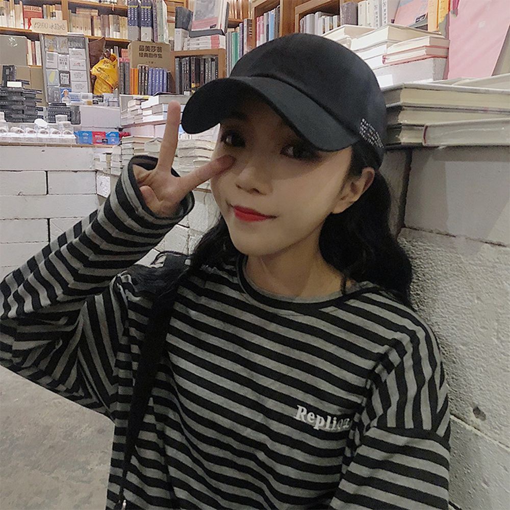 Mũ lưỡi trai chống nắng thêu chữ phong cách Hàn Quốc thời trang cho nam và nữ