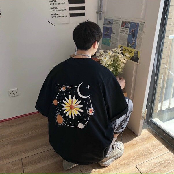 Áo thun dáng rộng tay lỡ nam nữ Unisex đẹp hàng cao cấp hình sao ngân hà | BigBuy360 - bigbuy360.vn