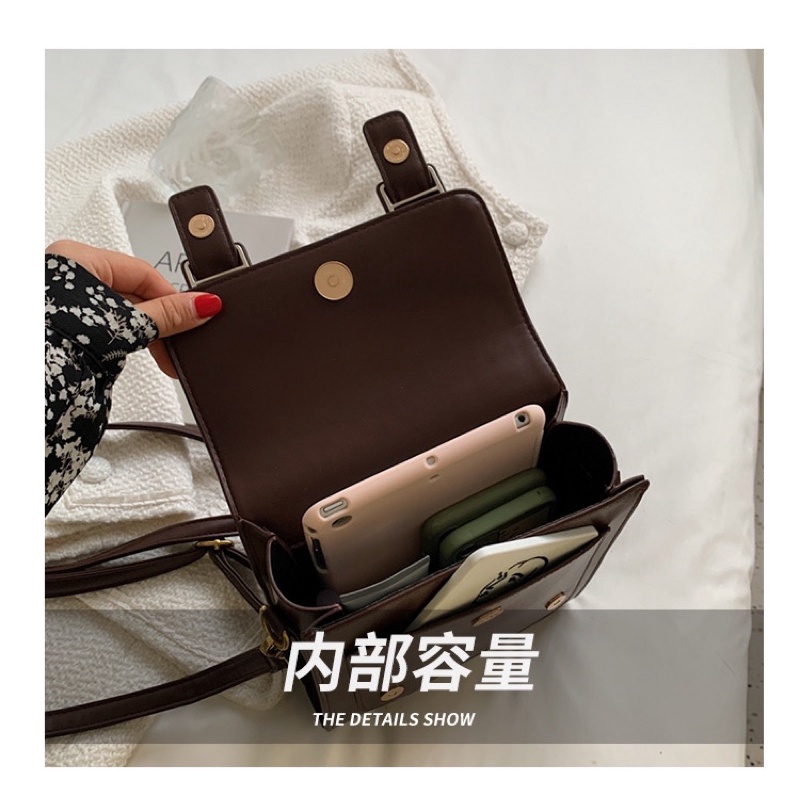 Balo mini thời trang nữ - balo da pu dáng vuông vintage cá tính - đeo chéo xách tay