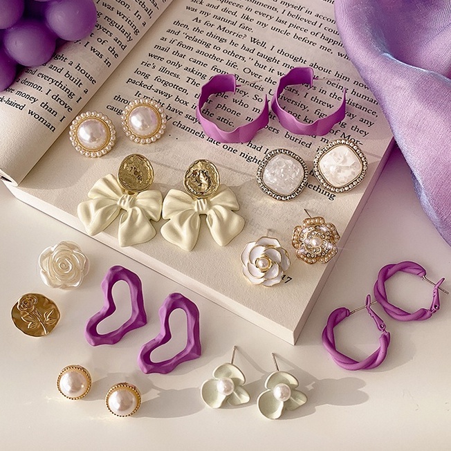 Bông Tai Hình Hoa Đính Ngọc Trai Thời Trang Mùa Hè Phong Cách Hàn Quốc Cho Nữ