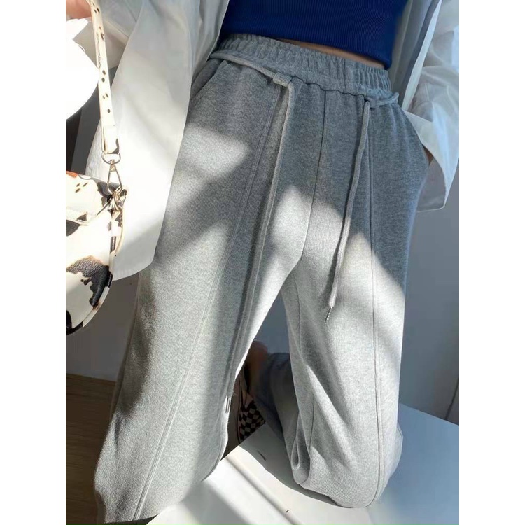 Quần jogger ống rộng  unisex Bó Chun  basic track pants nam nữ oversize
