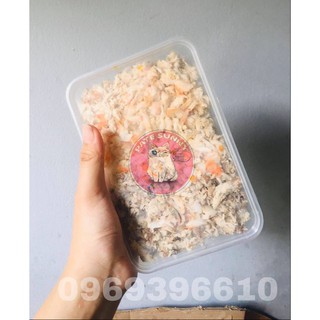 Thức ăn mèo làm sẵn / Toping thịt cá tôm trứng xé sẵn cho mèo