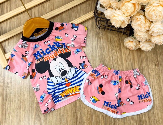 Bộ đùi bé gái thun lạnh mát mịn siêu yêu {size 8-36kg}