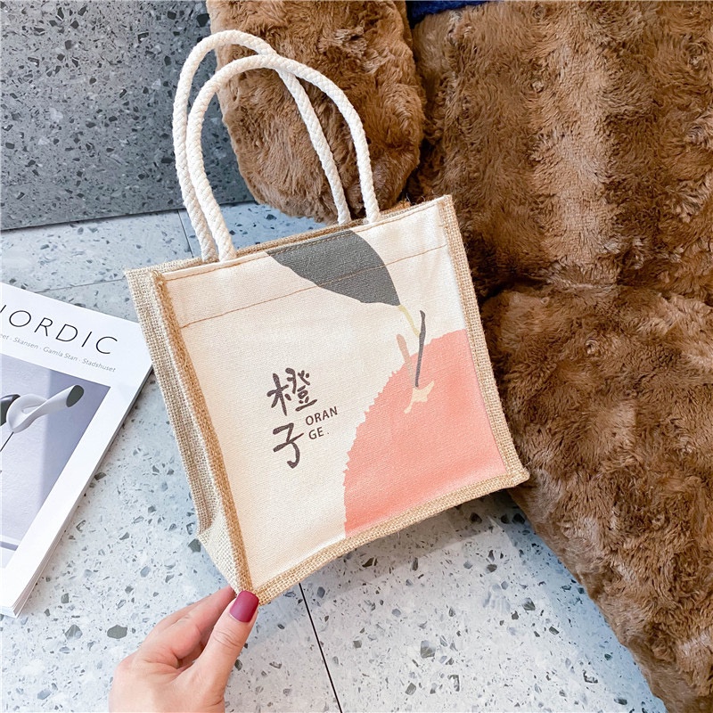 Túi cói mini, túi tote mini đi biển nữ đi chơi thời trang dễ thương cute phong cách vintage Hàn Quốc