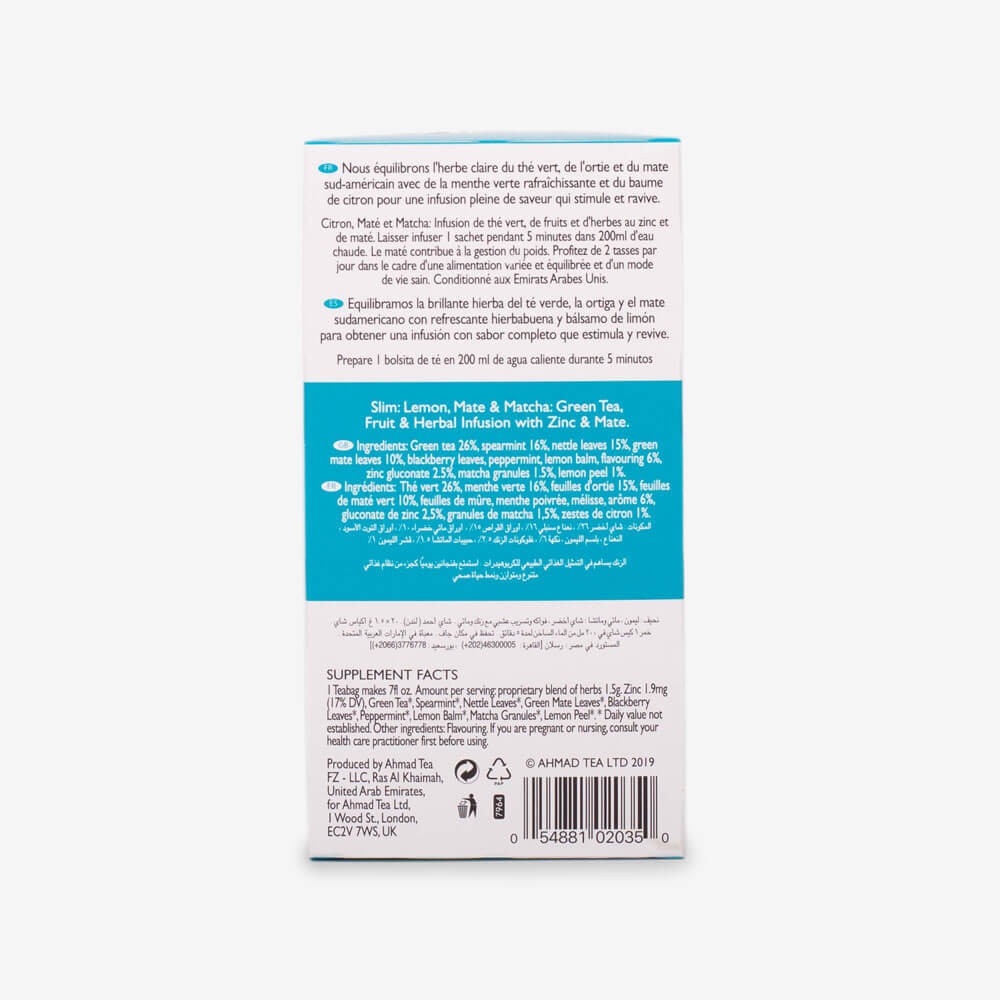 Trà thảo mộc AHMAD Organic Premium - SLIM Infusion (túi lọc có bao thiếc - 20 túi/hộp) | BigBuy360 - bigbuy360.vn