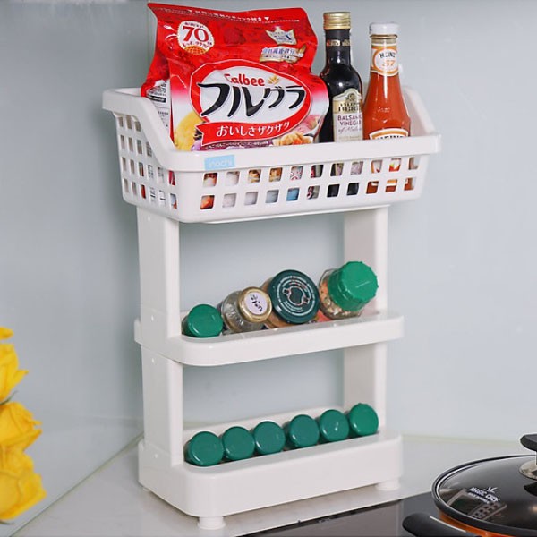Kệ 3 tầng đa năng Inochi Nachi Plus hàng xuất Nhật - Dùng trang nhà bếp, nhà tắm tiện ích gọn gàng