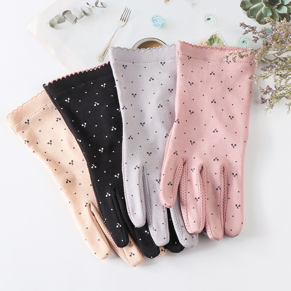 MIHAN1 Spring Summer Cyclist Gloves Elastic Full Finger Gloves Thin Mittens Women Anti-UV Sunscreen Cotton Non Slip Driving Guantes/Multicolor