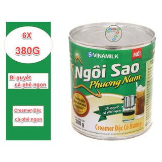 BỘ 6 CREAMER ĐẶC NGÔI SAO PHƯƠNG NAM XANH LÁ - HỘP THIẾC 380G