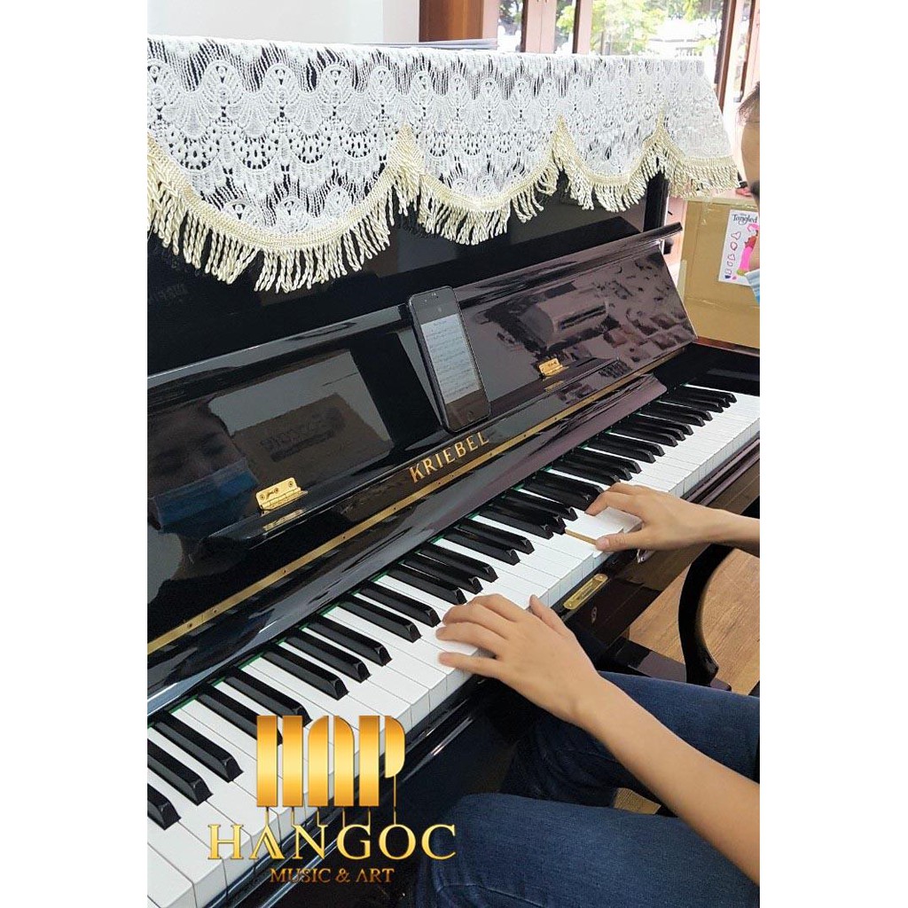 Khăn phủ đàn Piano vải ren màu trắng, vải Hàn Quốc chuyên dùng cao cấp nhập khẩu rất đẹp và sang trọng