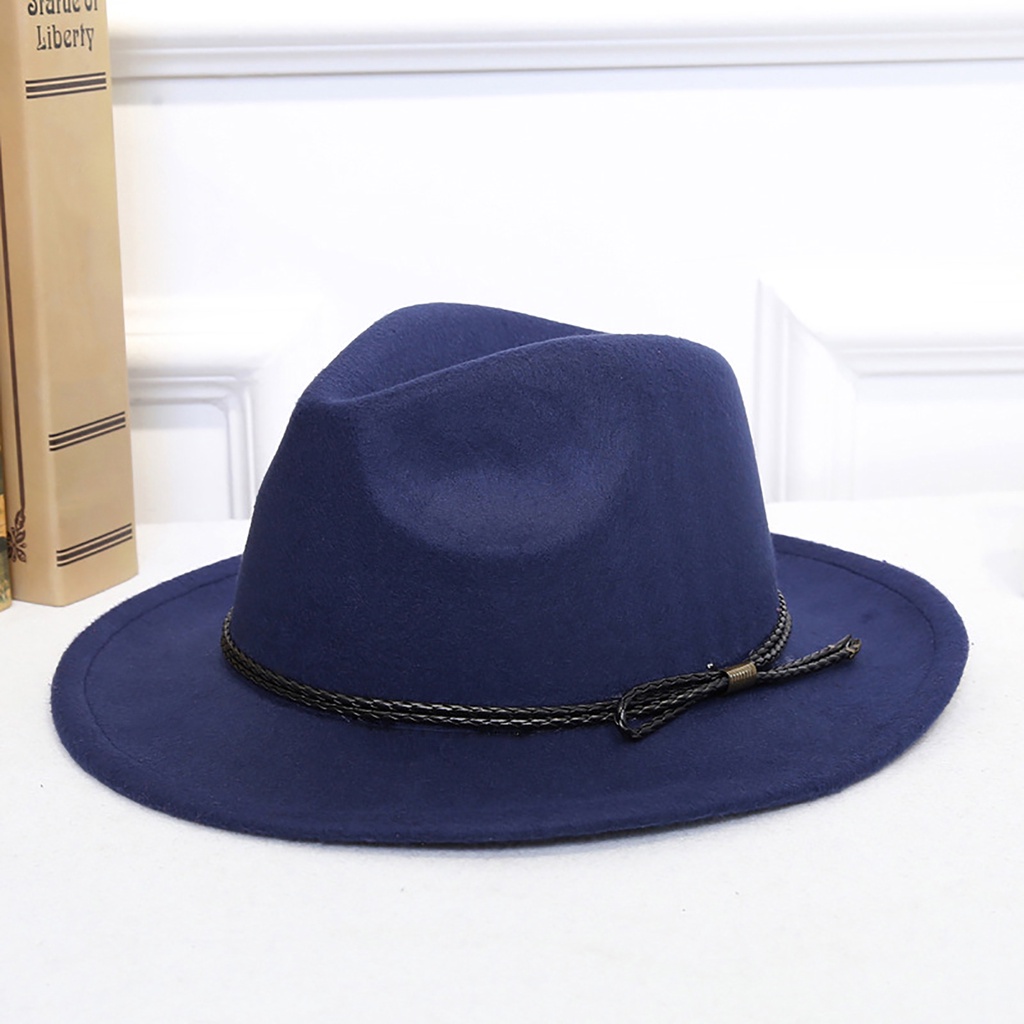 Mũ Fedora Rộng Vành Màu Sắc Vintage Thời Trang Mùa Đông Cho Nam