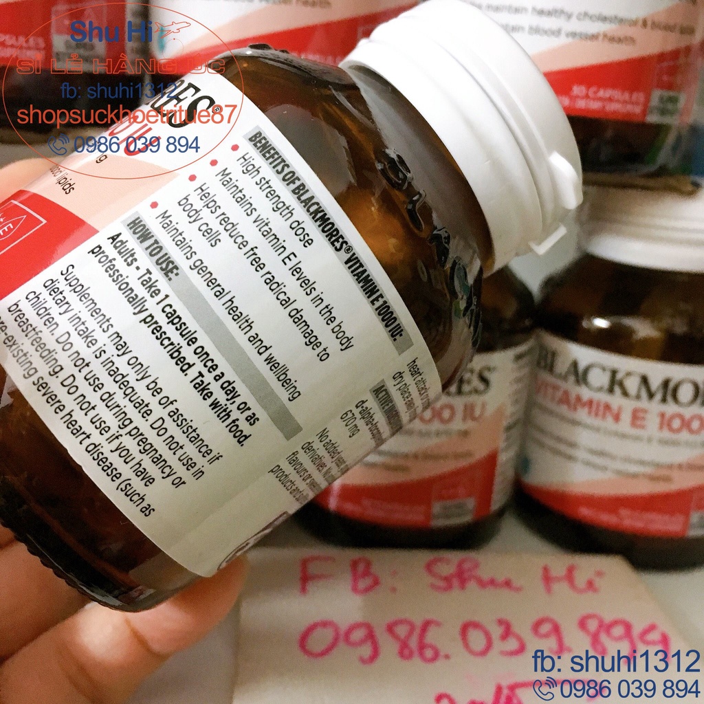 Viên uống vitamin e blackmores vitamin E 1000iu 30 viên, 100 viên úc, đẹp da