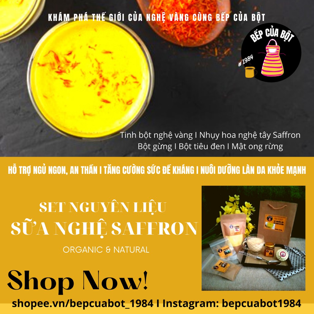 Set nguyên liệu Sữa Nghệ Saffron