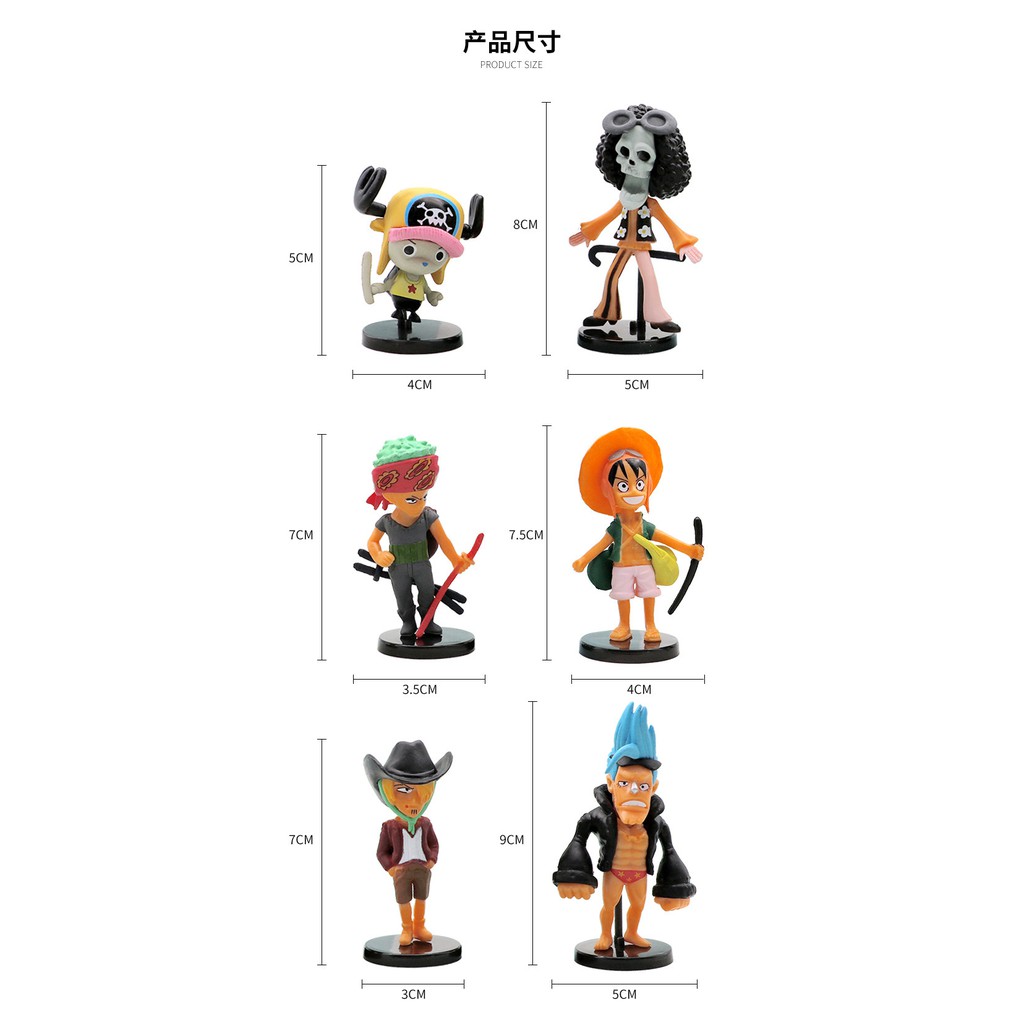 {Mô hình OnePiece cao 6-9 cm} Combo 6 mô hình One Piece - Team Luffy mũ rơm đồ chơi nhân vật Chibi Anime Figures giá rẻ