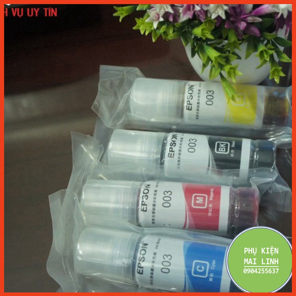 ☘️Mực in màu 003 e.e.pson L1110, L3110, L3150, L3210, L3250, L4150,L1110, L5290, L1250, L5190- mã 003 nhập khẩu màu đen
