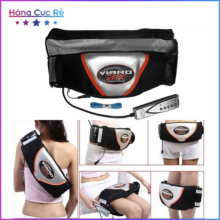 Đai massage cao cấp Vibro Shape có remote điều khiển Freeship Đai rung vận động giảm mỡ-Shop Hàng Cực Rẻ