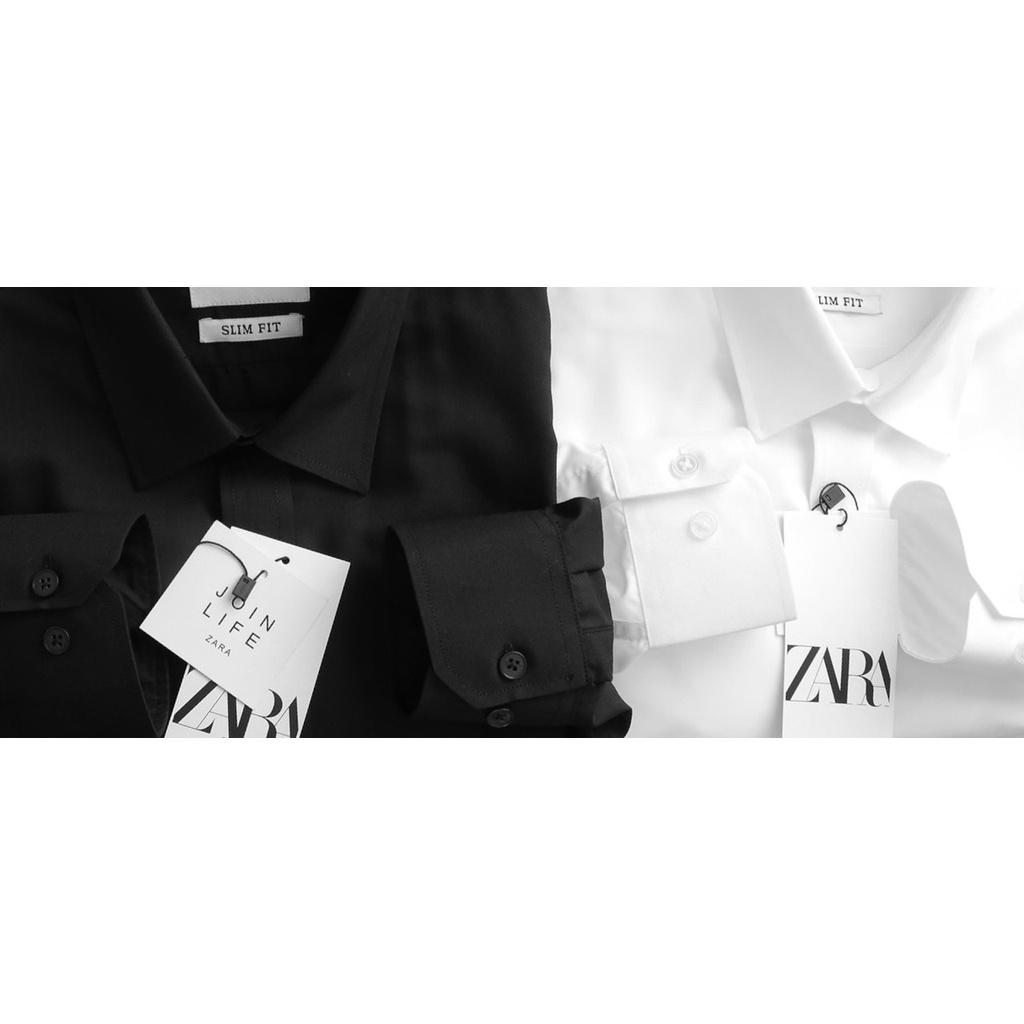 Áo sơ mi nam dài tay ZARA màu ĐEN vải lụa cao cấp chống nhăn - LỊCH LÃM QUÝ ÔNG