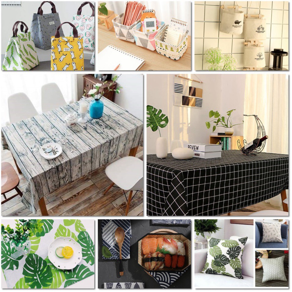 Khăn lót chén dĩa decor bàn ăn vải họa tiết caro, vintage. phông nền chụp ảnh vải họa tiết