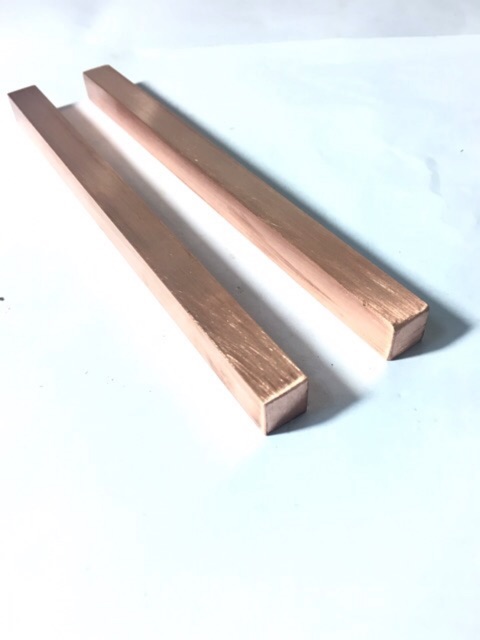 THANH ĐỒNG ĐỎ vuông 10mm. Dài 15cm. CHẾ MÁY HÀN CELL PIN.