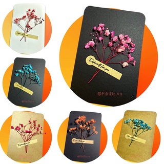 Thiệp chúc mừng in màu, thiệp hoa khô handmade - ảnh sản phẩm 1