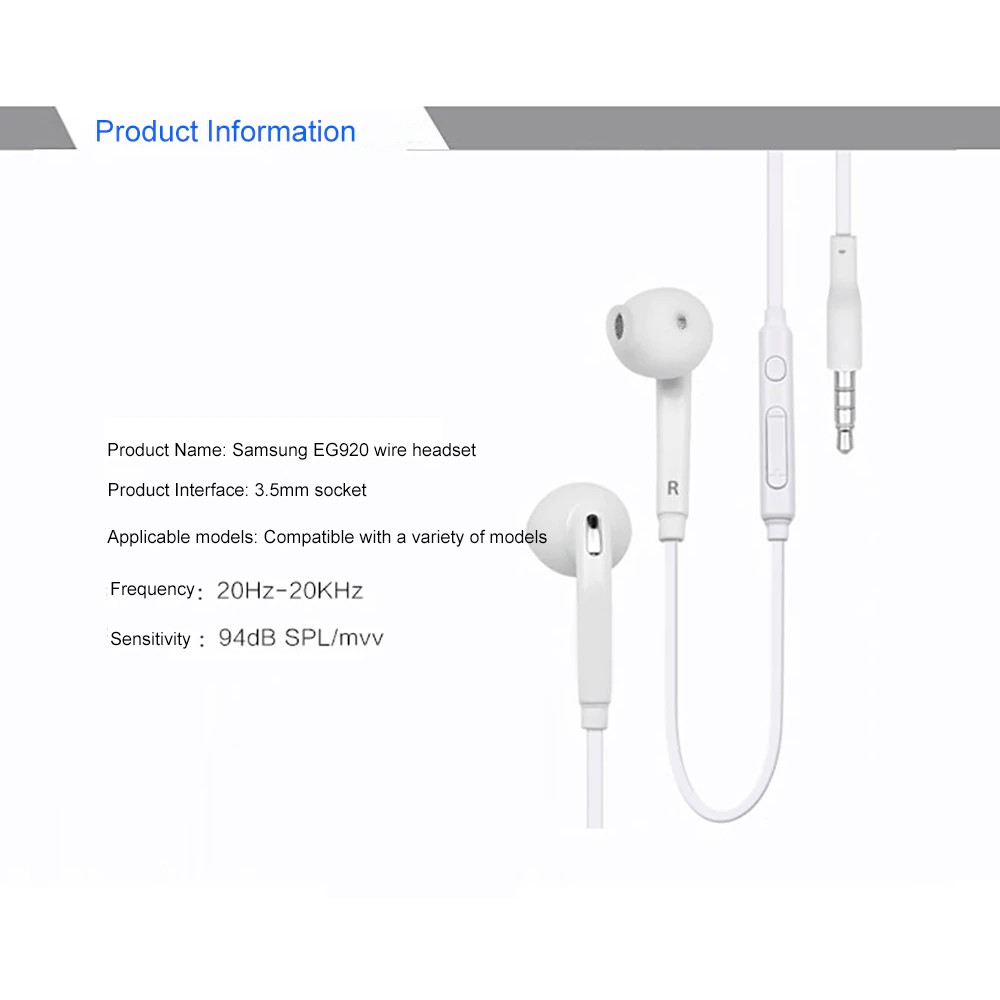 Tai nghe có dây kiểu nhét tai cổng cắm 3.5mm cho Samsung eo-eg920