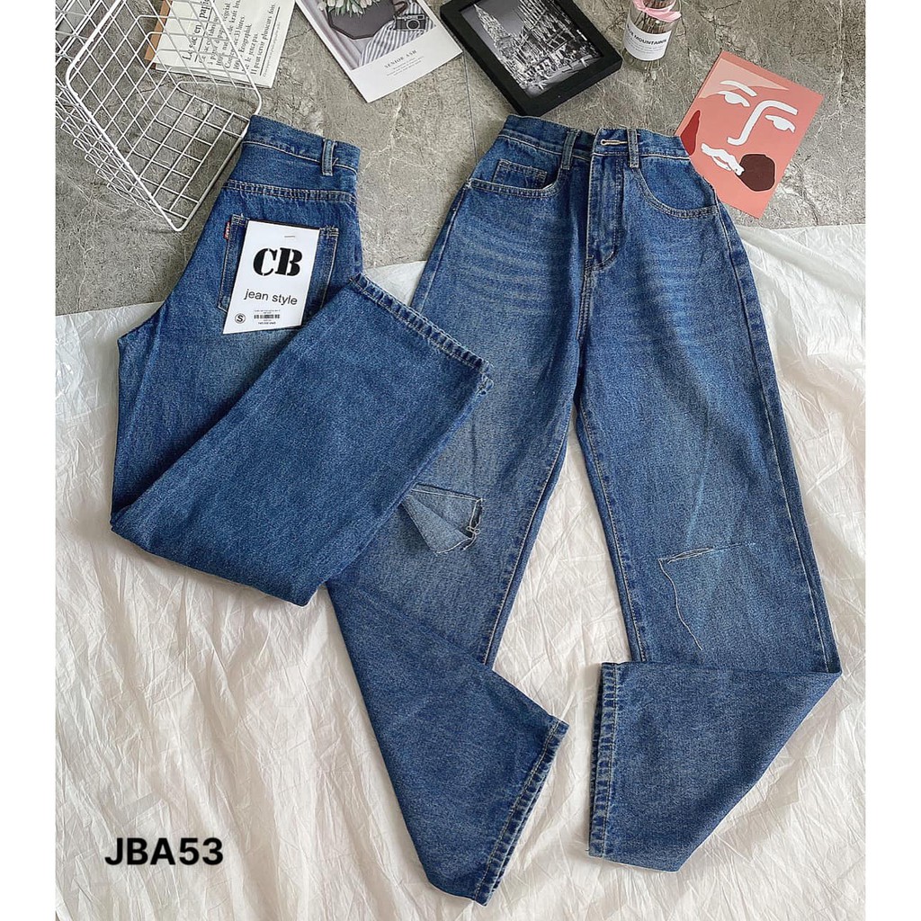 (MẪU MỚI-FREESHIP)Quần jean thái xuông rách 2 bên _JBA53 ❤️ CHIBEST