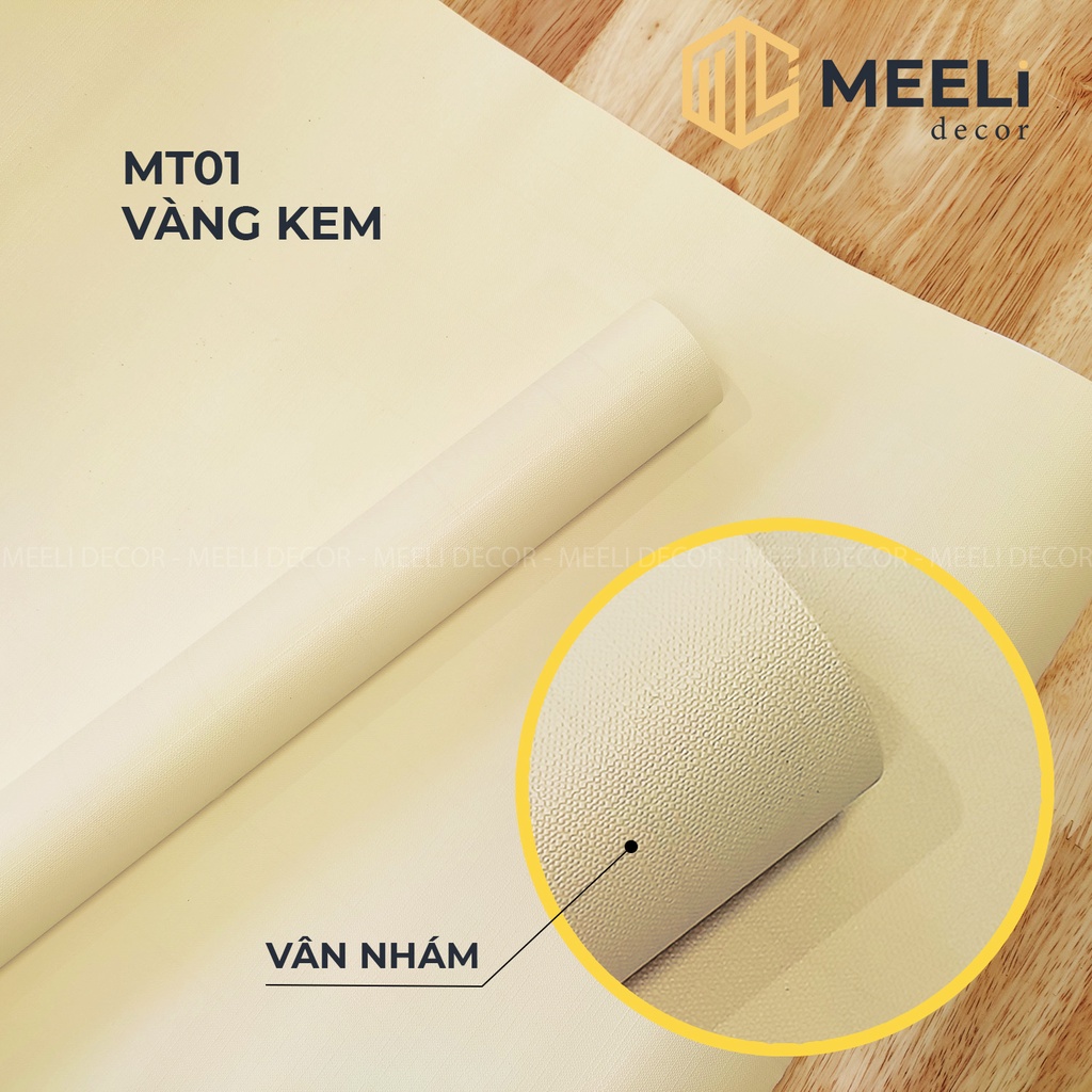 Giấy dán tường trơn màu pastel Meeli Decor decal dán tường phòng ngủ, khổ rộng 45cm, ME15