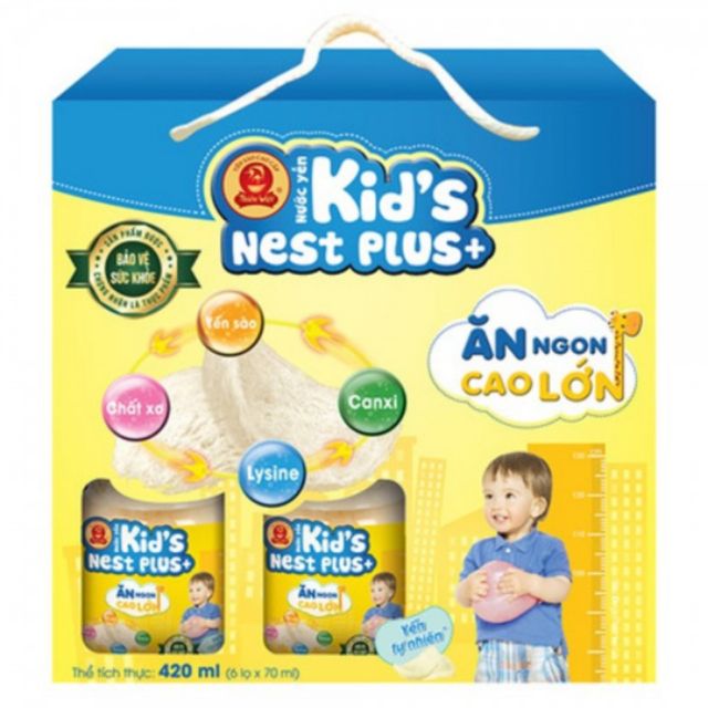 Lốc 6 hủ yến sào trẻ em Kid's Nest Plud+ (70ml)